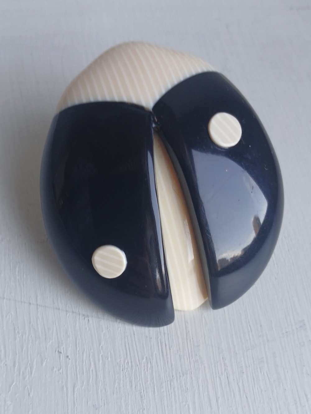 Unusual Ladybird or Ladybug Brooch by Lea Stein, Paris, SIGNED